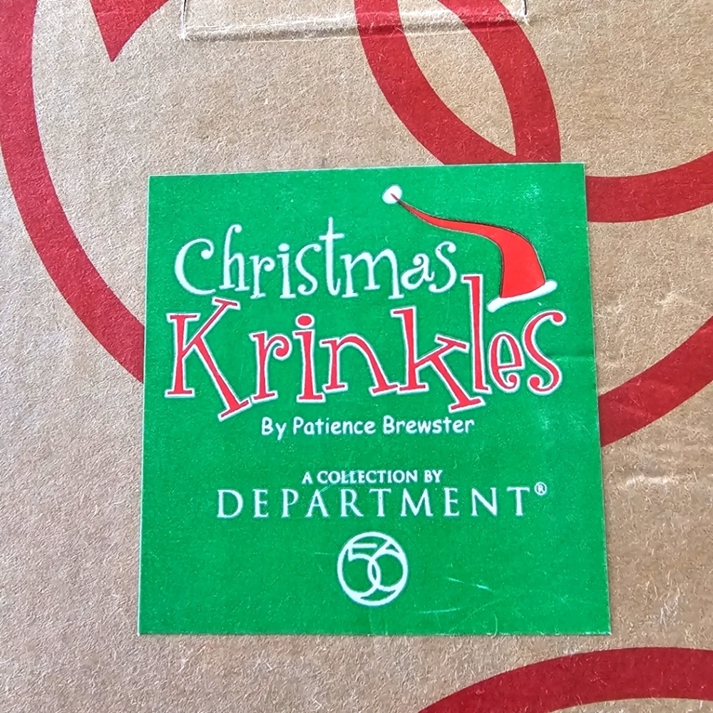 New Department 56 Set of 4 Christmas Krinkles by Patience Brewster Coffee Cups